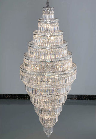 Stratos - Tiered Crystal Glass & Bead Chrome Chandelier