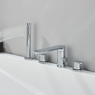 Ally - Modern 3\4 Piece Single Lever Mixer Bathtub Tap Set with Pull Out Show Spray