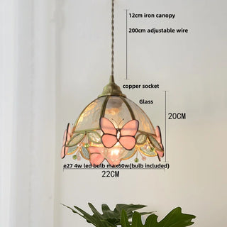 Humbug - Modern Pink Butterfly Glass  Pendant Lamp
