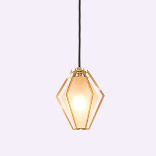 Mabon - Geometric Caged Coloured Diamond Glass Pendant Ceiling Light