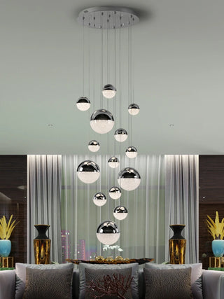 Mateo - Modern Silver Crystal Ball Round Ceiling Chandelier
