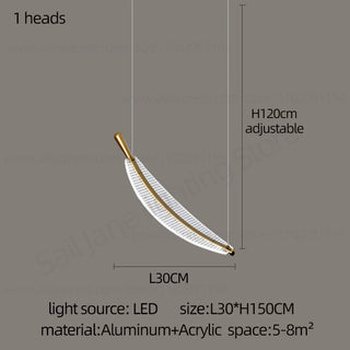 Plume - Leaf Adjustable Hanging Chandelier