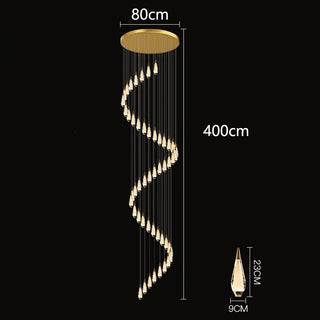 Jude - Modern Teardrop Gold Ceiling Chandelier