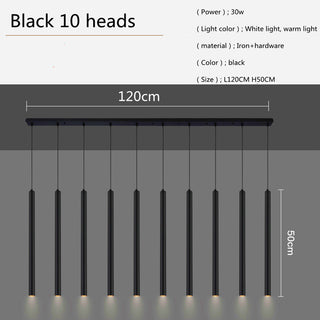 Felipe - Black Hanging Multi Long Tube Combination Ceiling Light