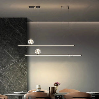 Minore - Minimalist Thin Beam Crystal Hanging Pendant Ceiling Light