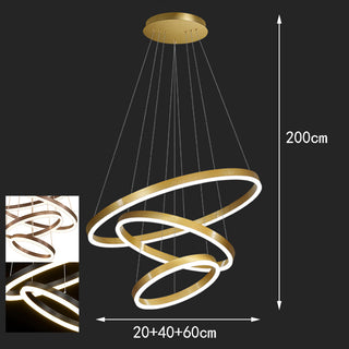 Adel - Modern Multi Ring Hanging Ceiling Chandelier