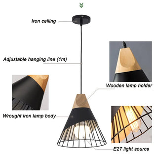 Clairmont - Nordic Hanging Wood Hanging Pendant Ceiling Light