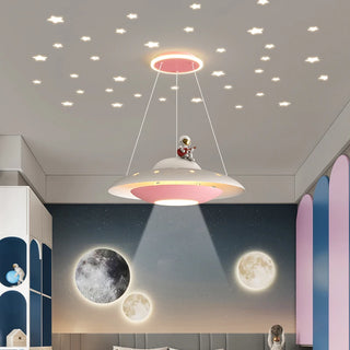 Aelius - Children's Room Astronaut UFO Hanging Ceiling Light