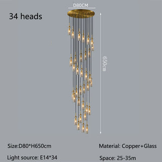 Rome - Cracked Glass Pendant Ceiling Chandelier