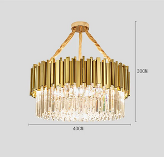 Alessia - Modern Round Gold Crystal Glass Ceiling Light Chandelier