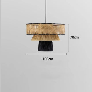 Marquez - Natural Rattan Round Wicker Pendant Ceiling Light