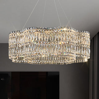 Luxe - Crystal Wave Design Adjustable LED Ceiling Chandelier