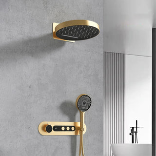 Nerea - Brass Round Waterfall Shower System with Digital Display