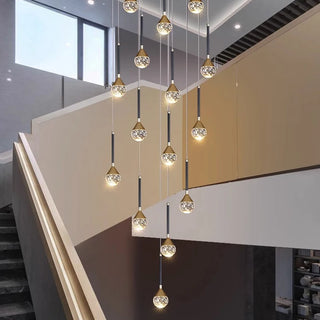 Abril - Crystal Ball Cluster Hanging Chandelier