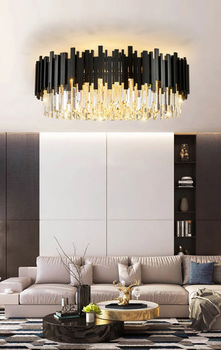 Armena - Modern Black Glass Hanging Ceiling Chandelier