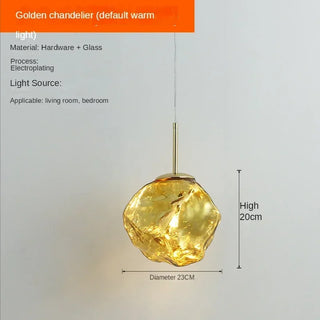 Ellinor - LED Stained Glass Pendant Rock Ceiling Light