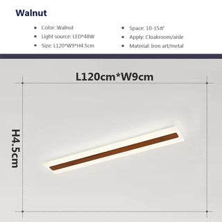 Gabiley - Wooden LED Modern Rectangular Ceiling Light Bar