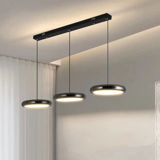 Jolly - Modern Multi Head Black Dish Hanging Round Ceiling Light