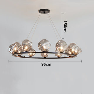 Ammy - Round Gold Crystal Glass Modern Ceiling Light Chandelier
