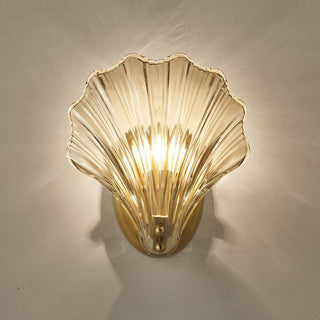 Cassandra - Modern Minimalist Glass Shell Gold Wall Light