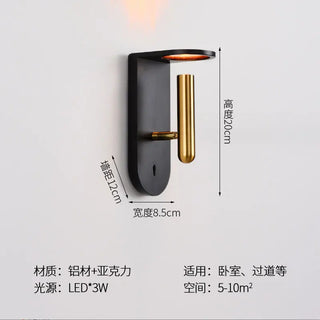 Nicodemus - Modern Flame Gold Reading Wall Light