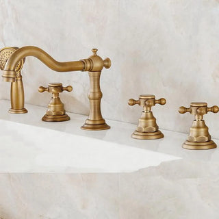 Kath - Antique Brass Bathtub Shower Set 5 Piece