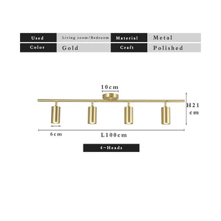 Ramesa - Modern Gold Semi-Flush Adjustable Head LED Ceiling Light