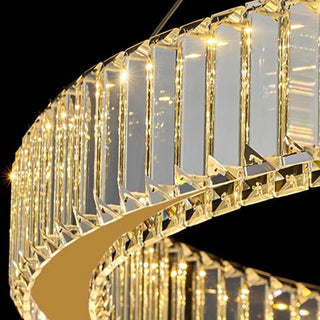 Nurul - Crystal Round Gold Hanging Chandelier