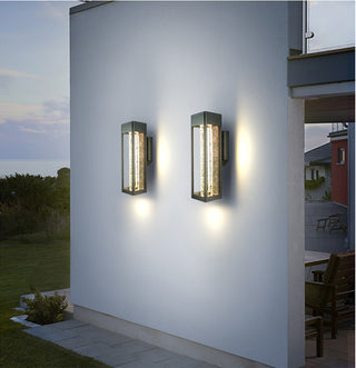 Lainey - Black Caged Crystal Bubble Glass Outdoor Wall Light