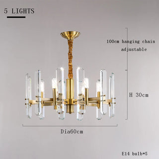 Amelky - Hanging Round Crystal Glass Statement Chandelier