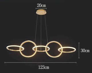 Enes - Modern Hanging Multi Gold Ring Round Chandelier