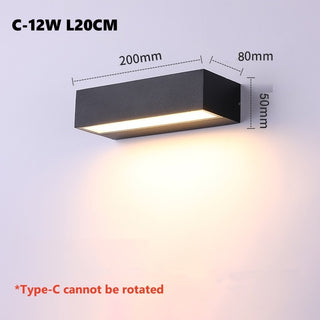 Cletus - Long Strip Rotatable LED Aluminium IP65  Wall Lamp