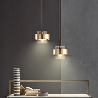 Banse - Gold Modern Hanging Round Glass Pendant Ceiling Light