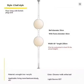 Corvella - Chrome Acrylic Ball Floor Lamp