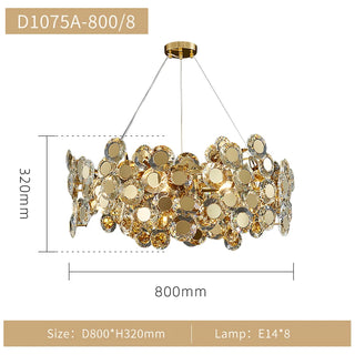VetraGlow - Modern Round Ball Glass Hanging Chandelier