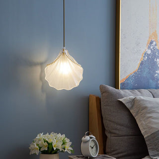 Laiba  - Patterned Coloured Glass Shell Ceiling Pendant Light