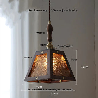 Saloni - Boxed Coloured & Textured Glass Pendant Ceiling Light