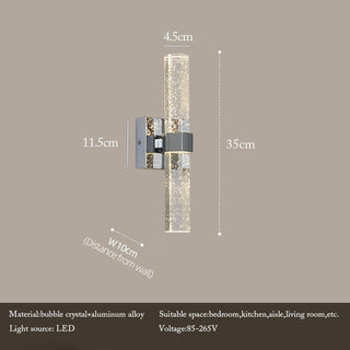 Inaya - Speckled Bubble Crystal Glass Up Modern Wall Light