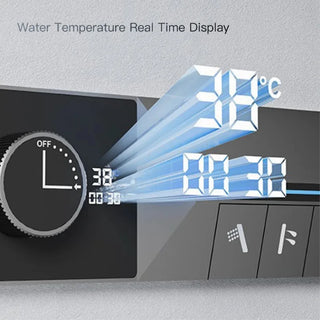 Hesperos  - Brass LED Digital Shower System with Ceiling Mount and Dual Hot & Cold Controls