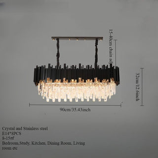 Armena - Modern Black Glass Hanging Ceiling Chandelier