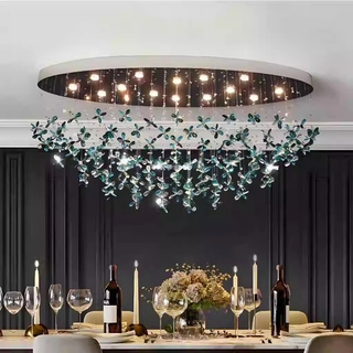 Sapphire Bloom - Statement Ceiling Light with Blue Crystal Accents