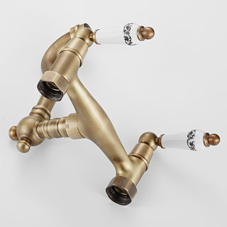 Christal - Retro Ceramic Double Handle Wall Mounted Mixer Kitchen Tap