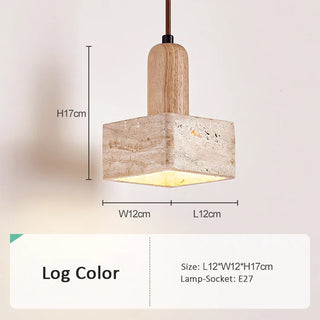 Rocha - Modern Creative Minimalist Style Square Stone Hanging Pendant Ceiling Light