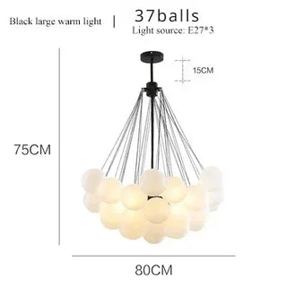 Donya - Frosted Multi Glass Ball Hanging Chain Ceiling Light Chandelier