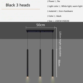 Felipe - Black Hanging Multi Long Tube Combination Ceiling Light
