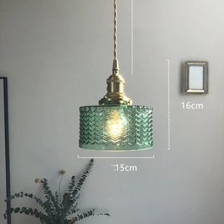 Millie Series - Coloured Patterned Glass Hanging Pendant Ceiling Light