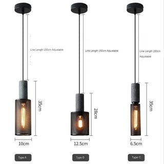 Pola - Industrial Modern Round Mesh Caged Hanging Cement Pendant Ceiling Light