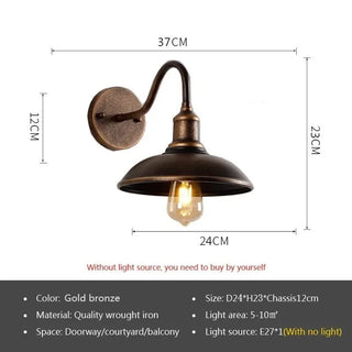 Mabin - American Retro Industrial Outdoor Wall Light