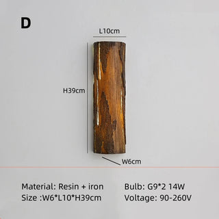 Catalina - Wood Tree Style Resin Outdoor Waterproof Wall Light