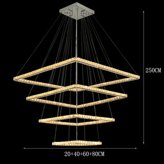 Elio - Modern Square Tiered Gold Hanging Chandelier